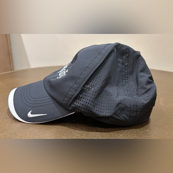 NIKE Dri-Fit Adjustable M/L Baseball Cap With Amplify Logo, Black/white - Picture 2 of 9